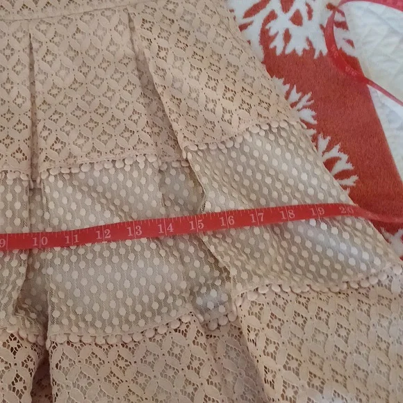 🔥🔥Eliza J blush Easter teared pleated lace skirt pockets 2 - Picture 11 of 16